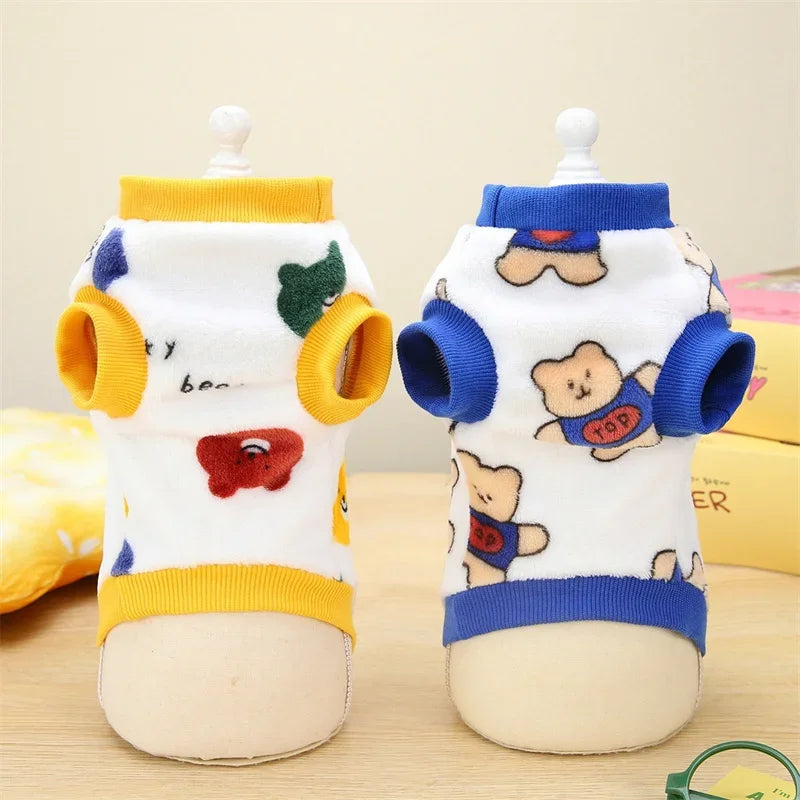 Strawberry Print Plush Pullover Sweater for Cats & Small Dogs