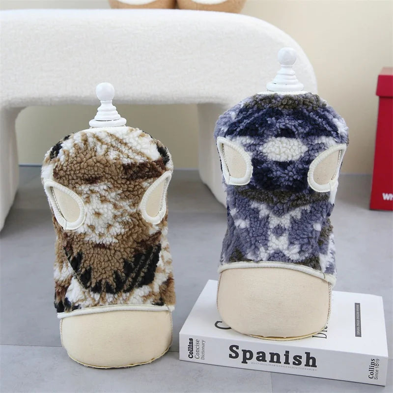 Floral Print Coral Fleece Jacket for Cats & Small Dogs