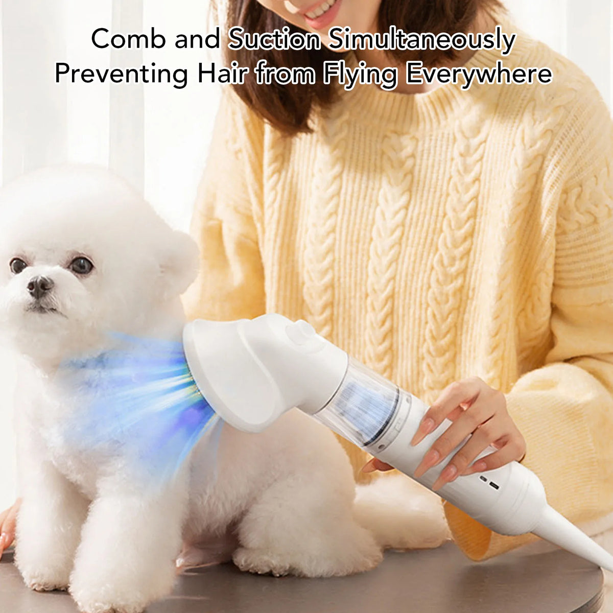 Pet Grooming Vacuum Kit | Shedding Brush & Hair Suction | Dogs & Cats