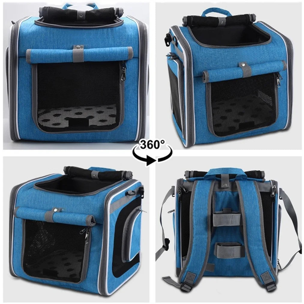 Foldable Mesh Pet Carrier for Cats & Small Dogs