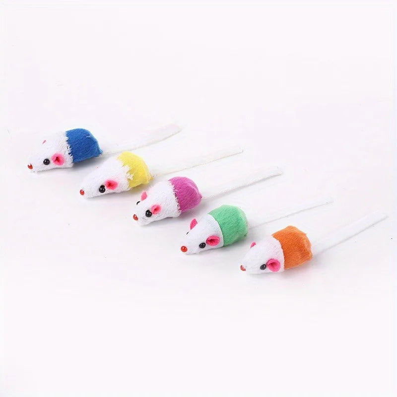 Cat Toy Mice with Colorful Tails - Multi-Pack
