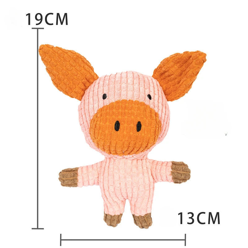 Plush Animal Dog Toy – Bite-Resistant Squeaky Comfort Toy