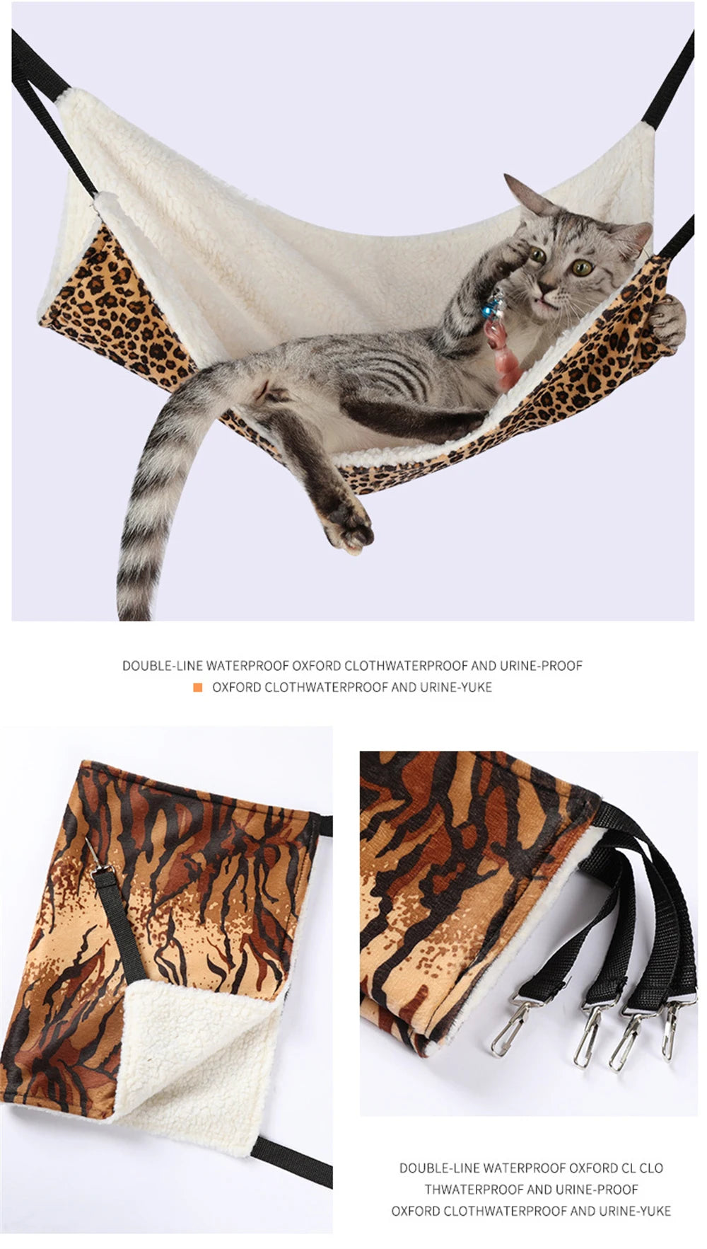 Plush Hanging Hammock Bed for Cats & Small Animals