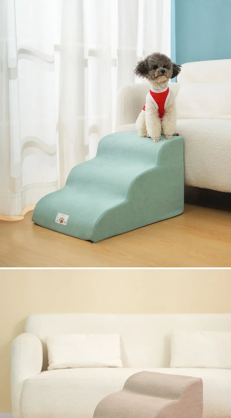Memory Foam Pet Ramp Stairs for Dogs & Cats – Removable Washable Cover, 2, 3 & 4 Step Options