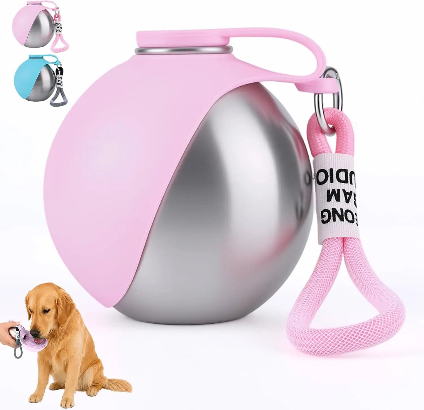 2-in-1 Dog Water Bottle with Foldable Silicone Bowl
