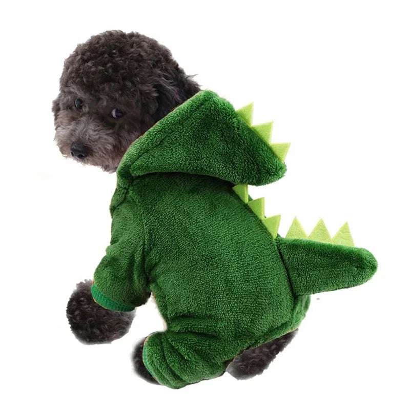 Dinosaur Pet Costume - Fleece Hoodie for Small Dogs & Cats