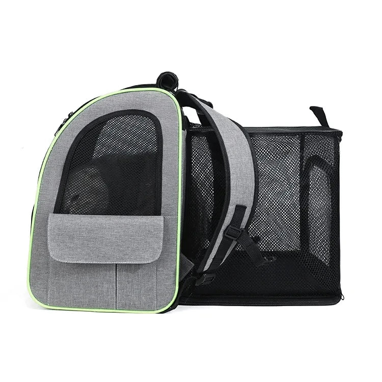 Expandable Pet Carrier Backpack with Plush Pad