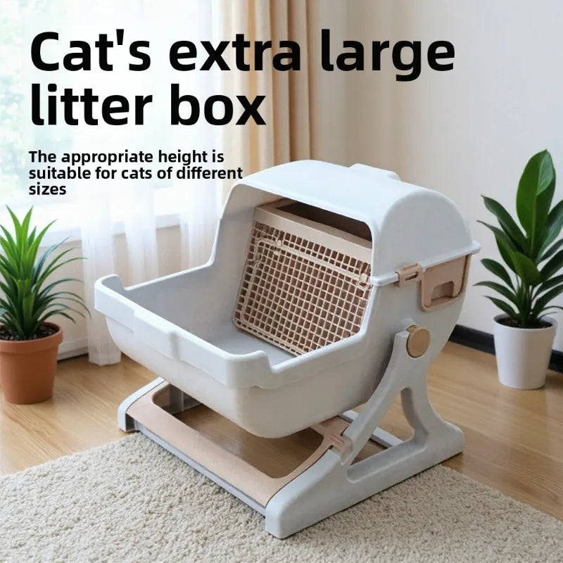 Semi-Automatic Self-Cleaning Cat Litter Box — XXL Semi-Enclosed Design, 4 Styles