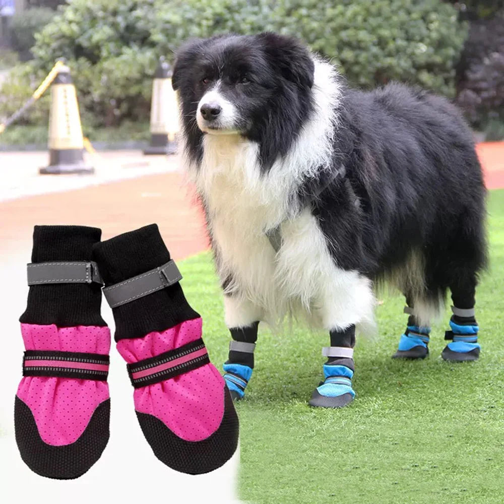 Reflective Dog Shoes with Breathable Mesh & Rubber Sole