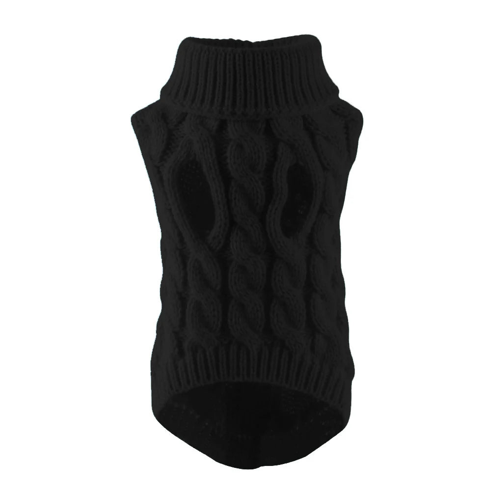 Pull tricoté à col roulé pour chien