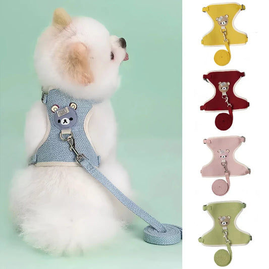 Adjustable Pet Harness and Leash Set - Comfortable Vest for Dogs and Cats