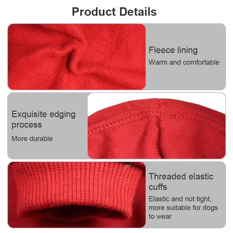 Sweat à capuche pour chien automne-hiver - Manteau chaud en molleton pour chiens de taille moyenne à grande