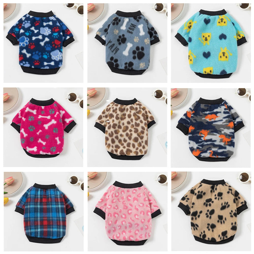 Printed Fleece Pet Pullover Sweater