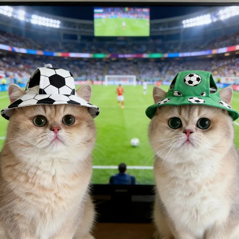 Football Fan Hat & Collar Costume Set for Cats