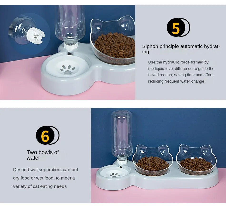 Elevated Double Pet Bowl Feeder – Raised Food & Water Station for Cats & Dogs