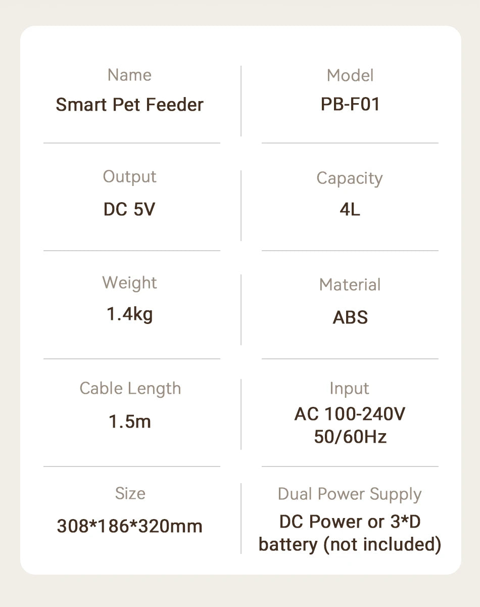 Distributeur automatique intelligent de nourriture pour animaux avec caméra HD 1080p et contrôle à distance via Wi-Fi
