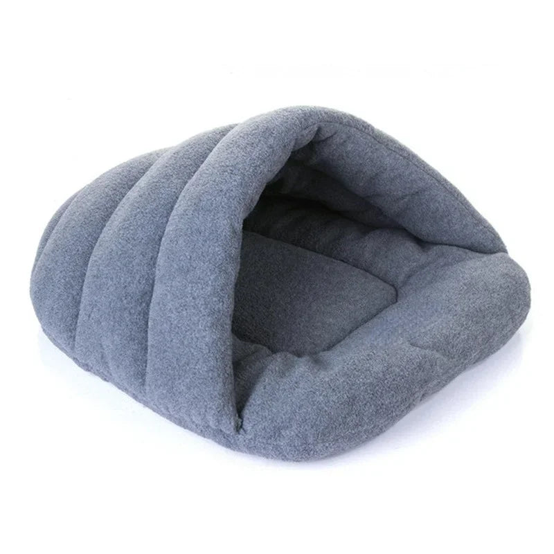 Slipper-Shaped Cave Pet Bed – Warm Cotton Nest for Cats & Small Dogs