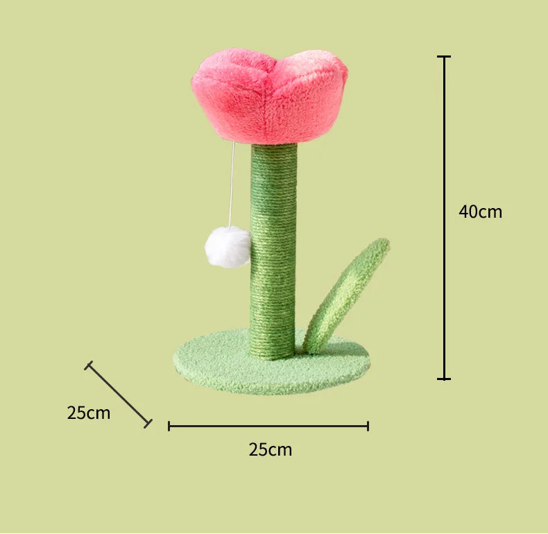 Tulip Cat Tower with Sisal Scratching Post & Kitten Teaser