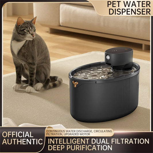 Smart Pet Water Fountain 2.5L - USB Rechargeable Induction Drinking Bowl with Filter