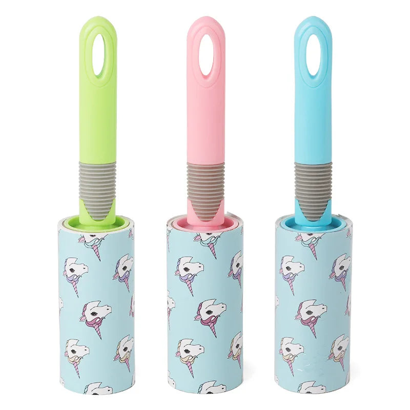 Brosse autonettoyante anti-poils d'animaux - Rouleau anti-peluches réutilisable