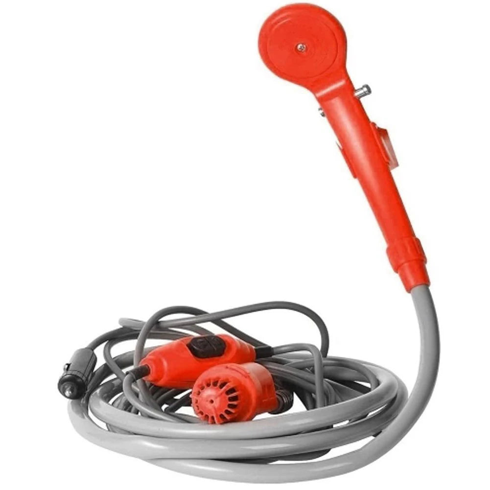 12V Portable Camping Shower Pump with Foldable Bucket Options