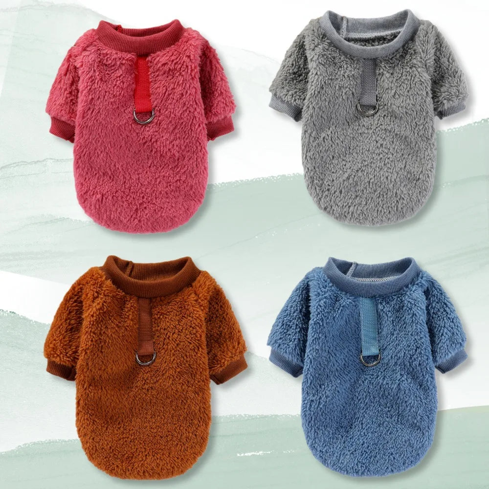 Plush Pet Sweatshirt for Cats & Small Dogs