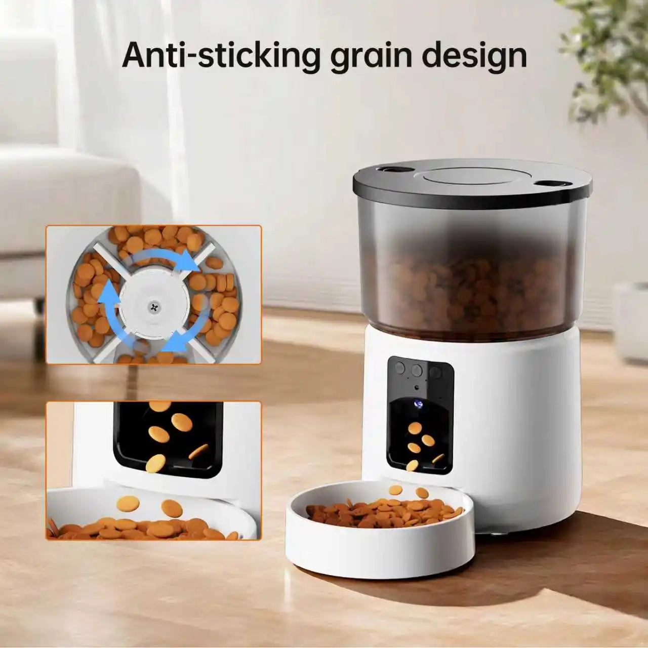 Automatic cat feeder with camera, video dog feeder, suitable for small and medium-sized kittens and dog feeders, 5V-USB powered