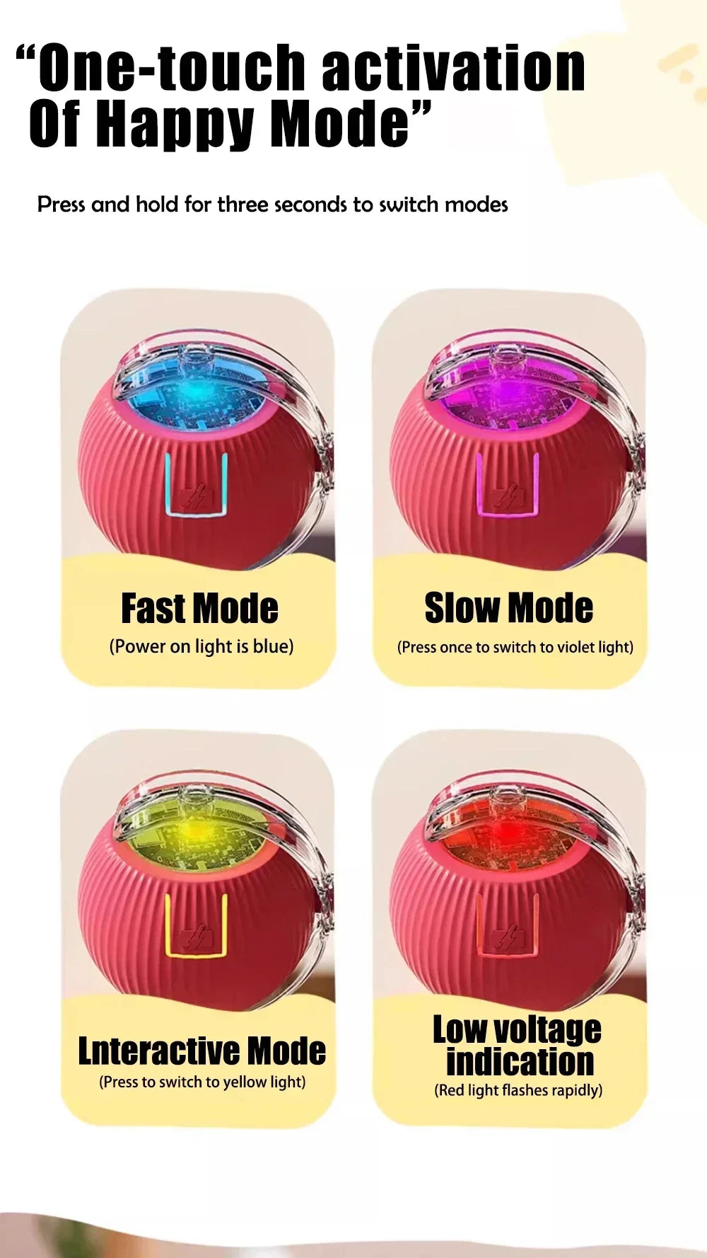 Interactive Self-Moving Cat Toy Ball