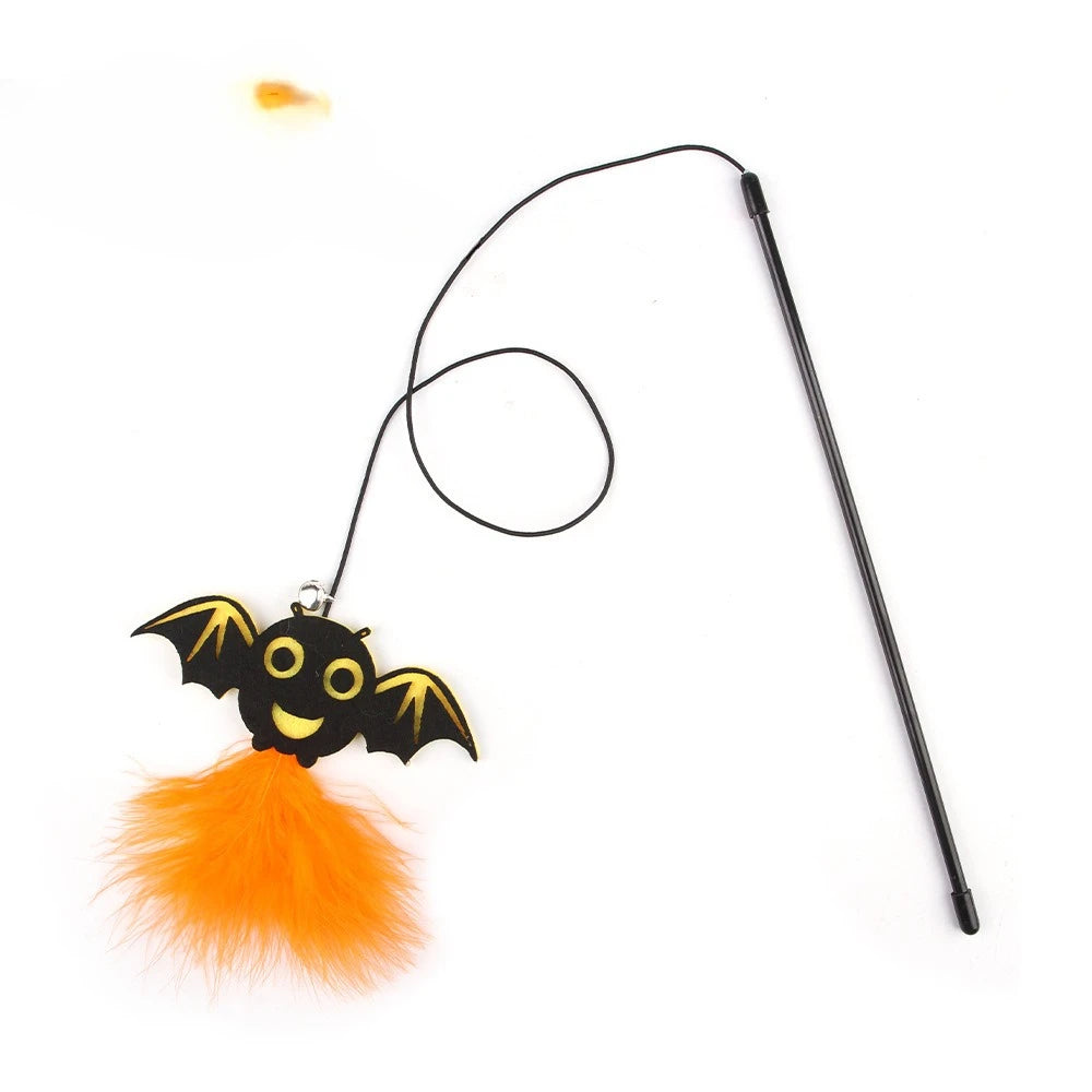 Halloween Cat Toy Variety Set with Wand, Mouse and Bell