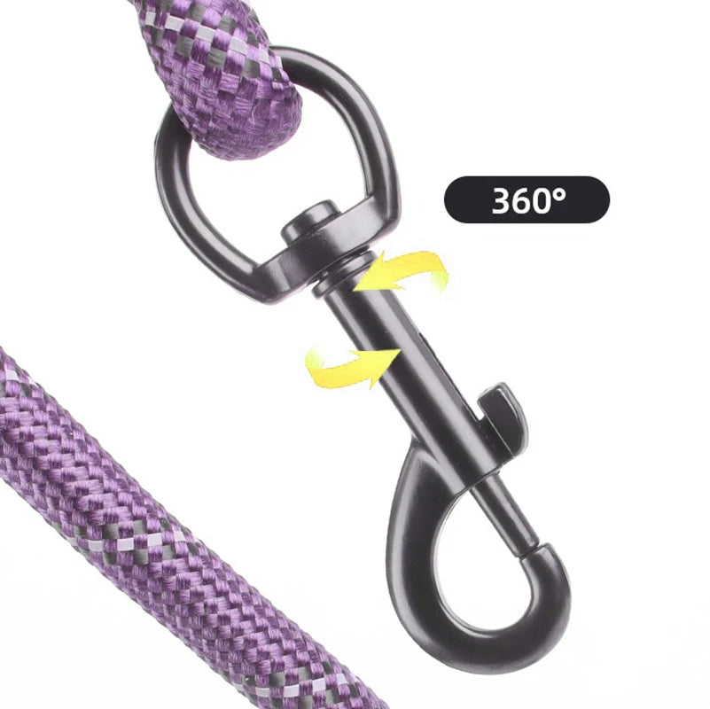 Reflective Dog Leash with Poop Bag Dispenser