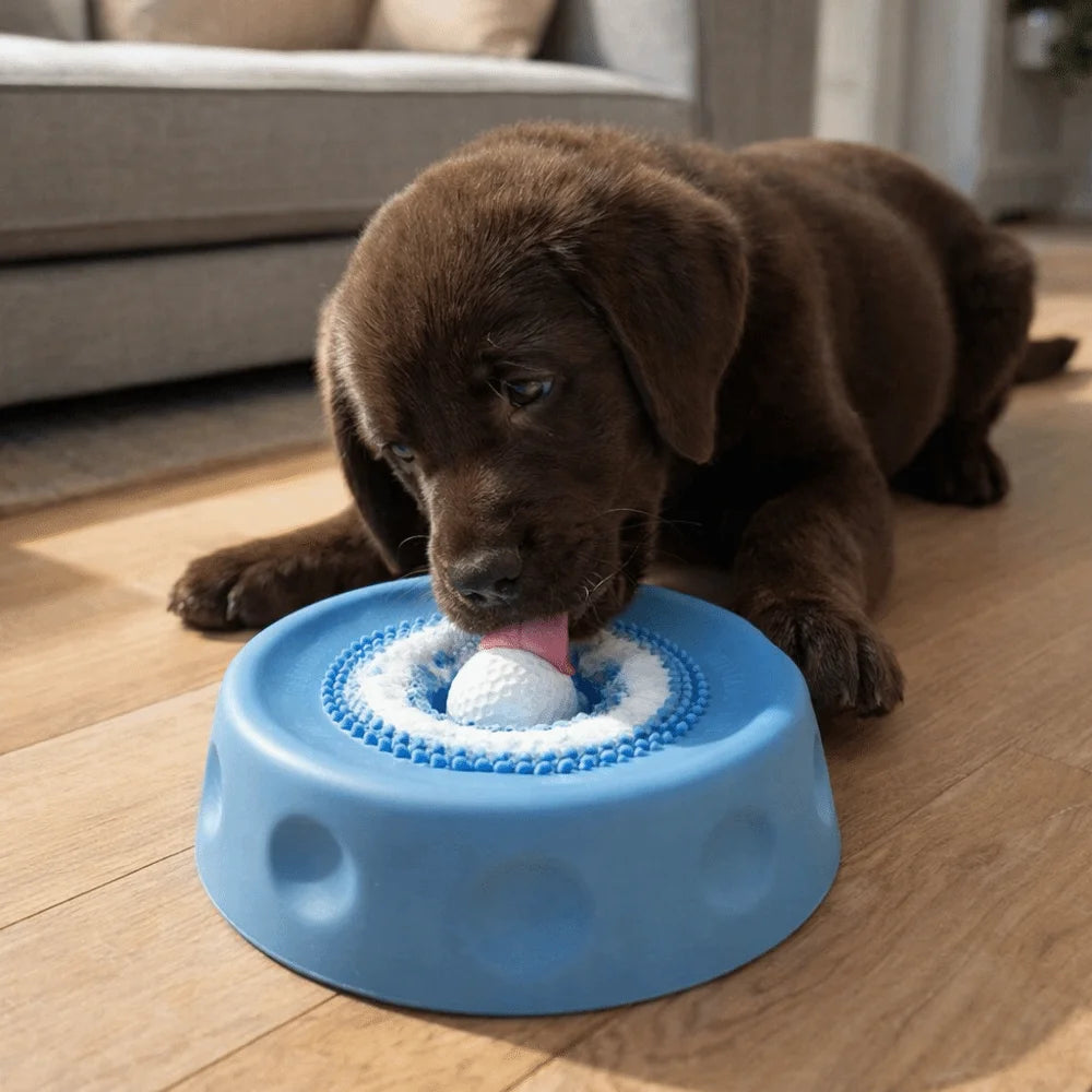 Interactive Dog Licking Bowl with Ball-Shaped Design