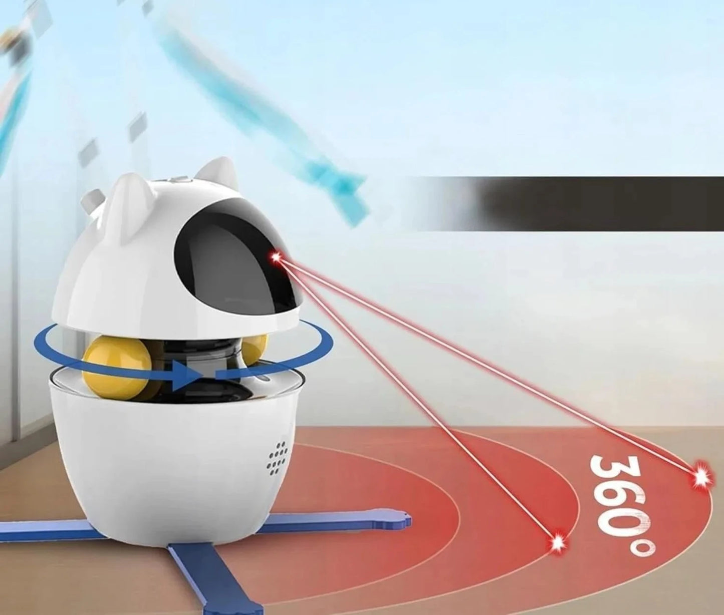 Jouet interactif intelligent pour chats - Laser automatique et plumeau pour chats d'intérieur