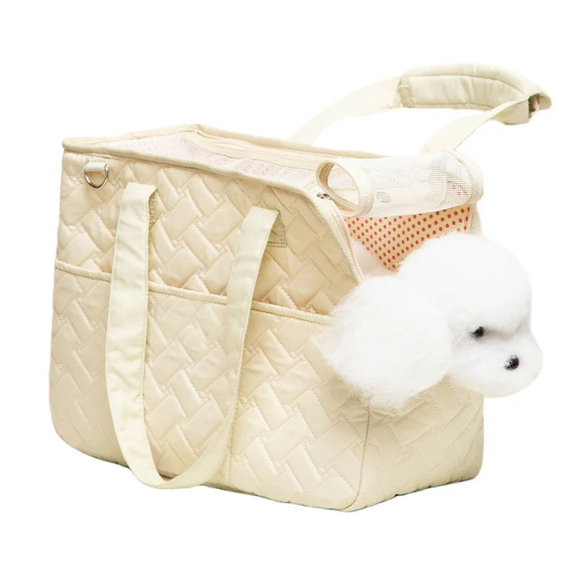 Portable Pet Carrier Tote Bag for Small Dogs & Cats — Breathable Mesh Handbag for Travel & Outdoor Use