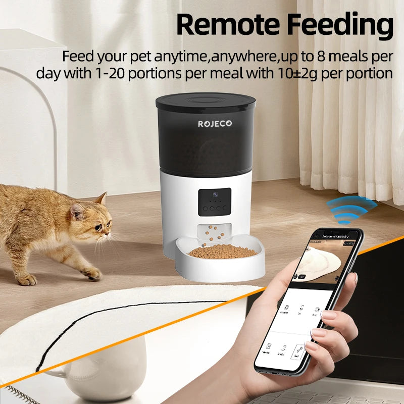 3L Smart Automatic Pet Feeder with Camera & Voice Recorder — Remote Control for Cats & Dogs