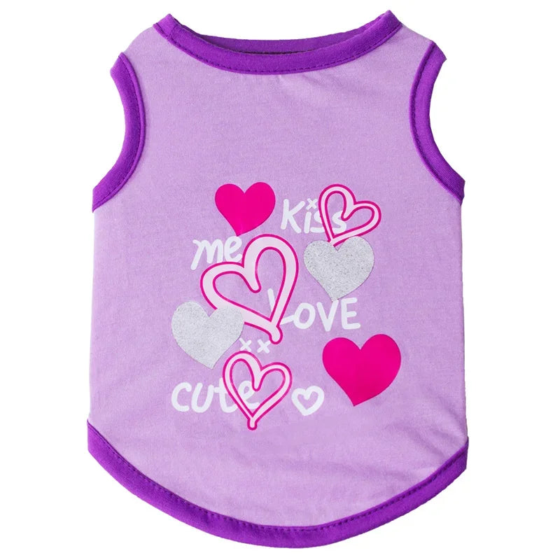 Printed Sleeveless Vest for Cats & Small Dogs