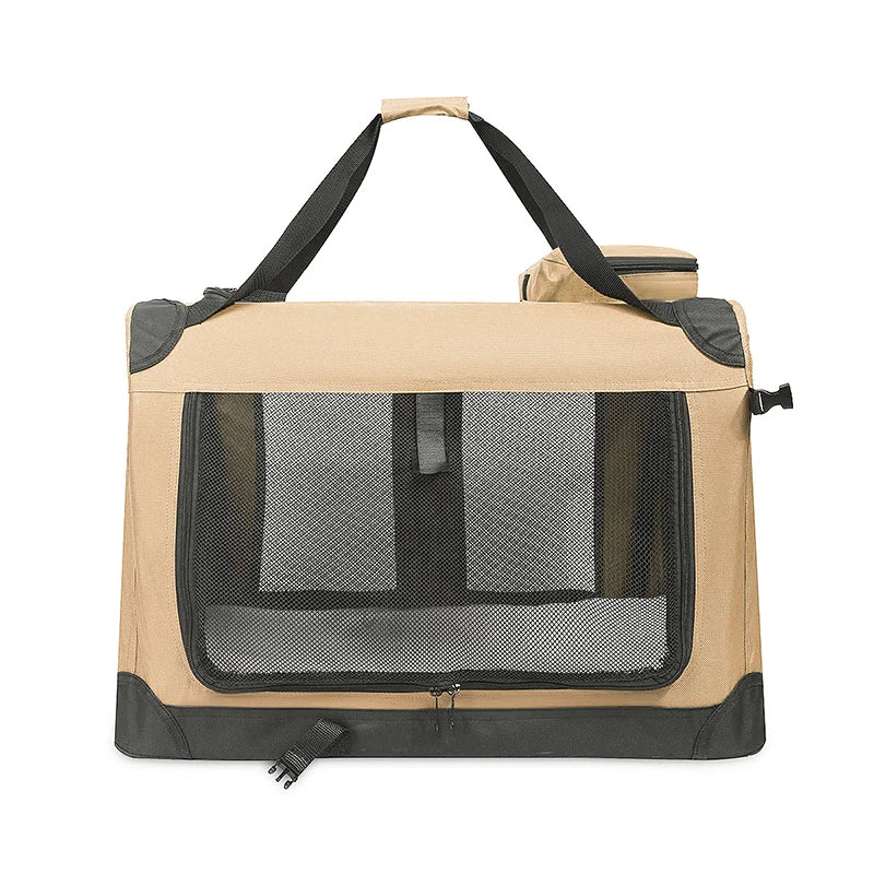 Cage de transport et de voyage pliable et souple avec tapis — 3 portes