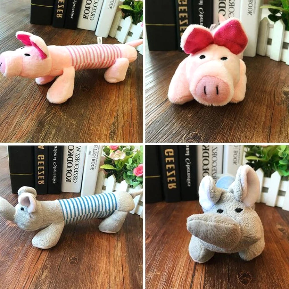 Plush Squeaky Animal Toy for Dogs & Cats