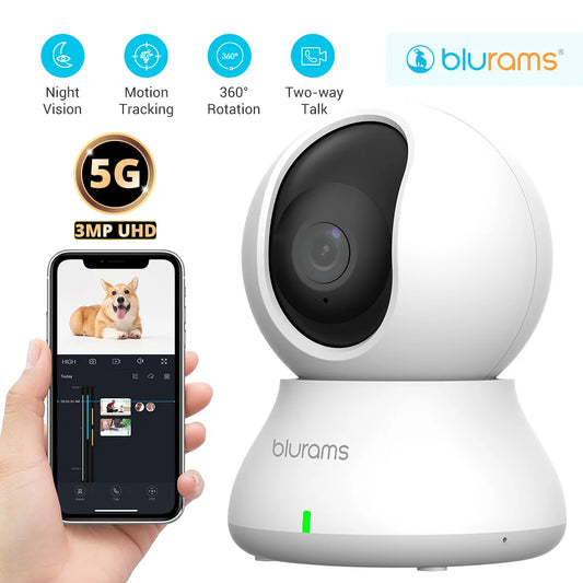 2K Indoor 360° Pet & Home Security Camera with Night Vision & Two-Way Talk