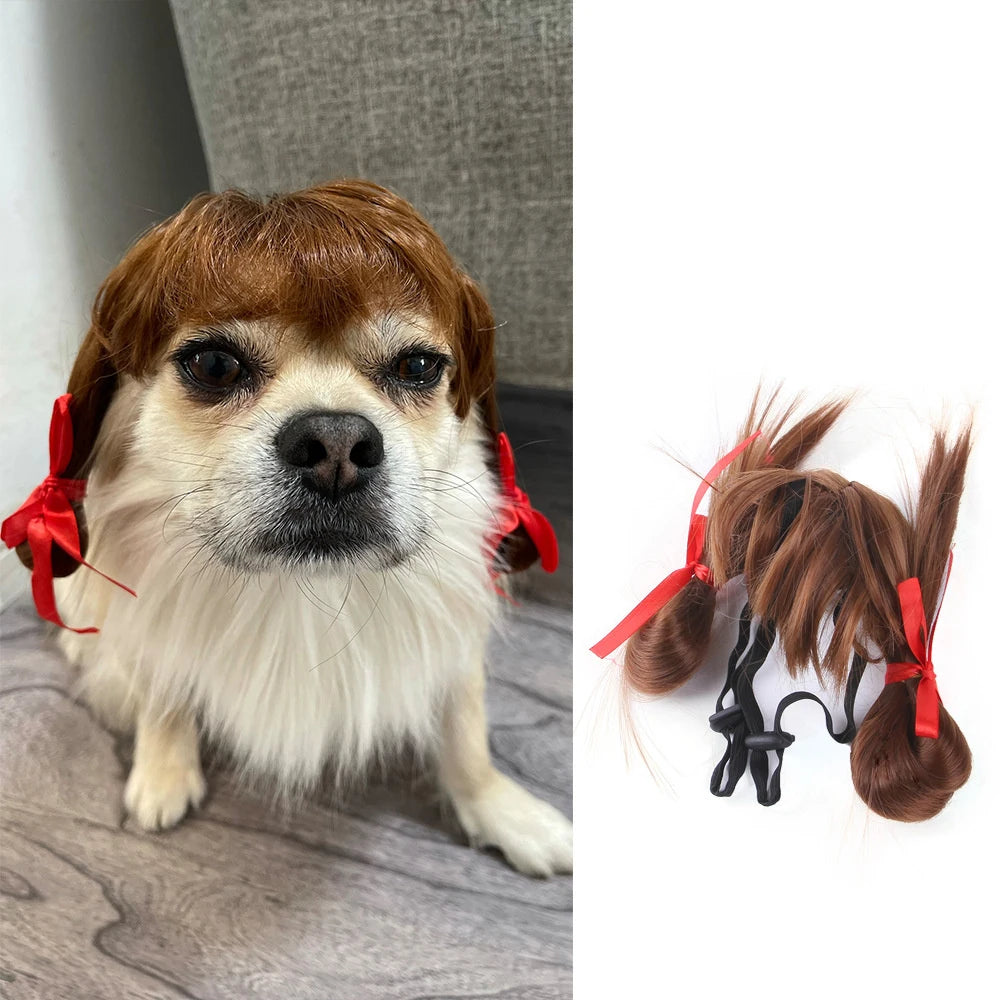 Novelty Faux Fur Wig Hat for Dogs & Cats