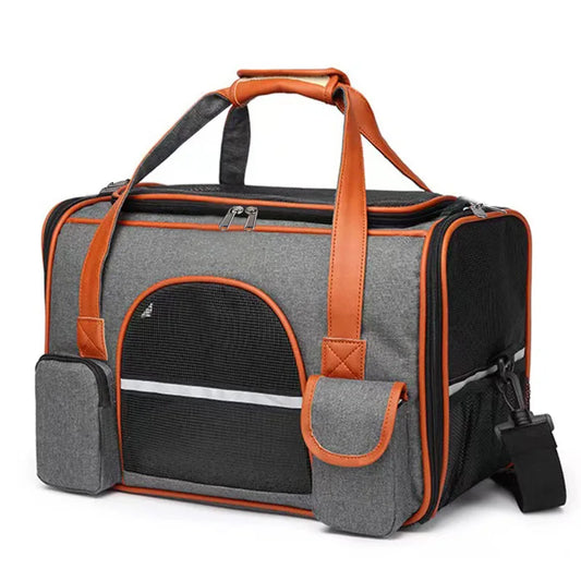 Sac de transport anti-effondrement pour animaux de compagnie avec poches de rangement