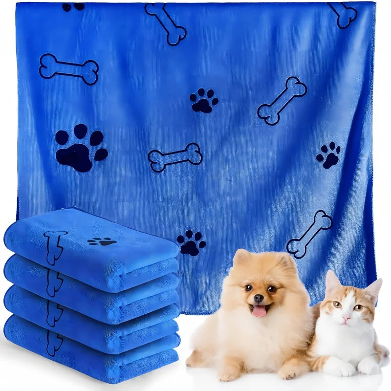 Serviette pour animaux de compagnie en microfibre à séchage rapide - Serviette de bain super absorbante pour chiens et chats