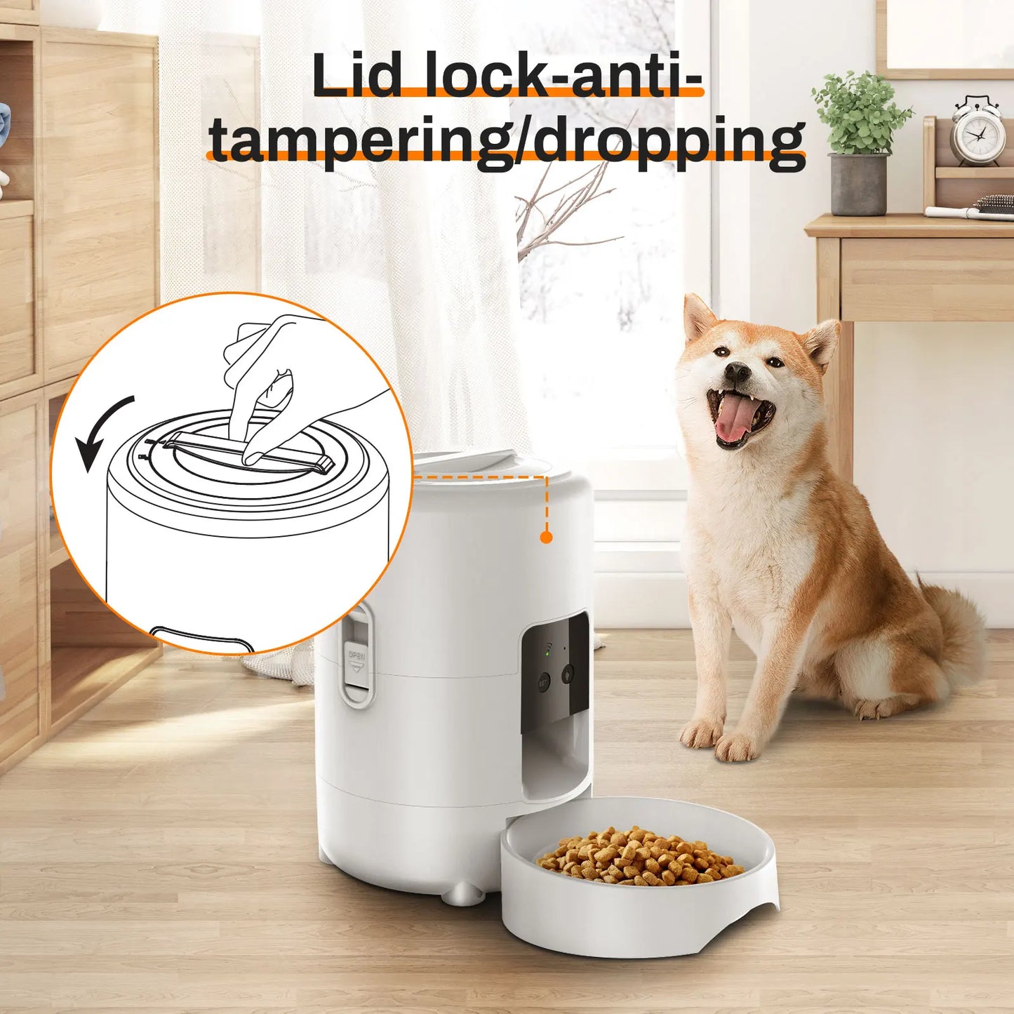 Tuya APP controls the cat feeder,only supports 2.4G network, can only be powered by USB, has no screen display smart pet feeder