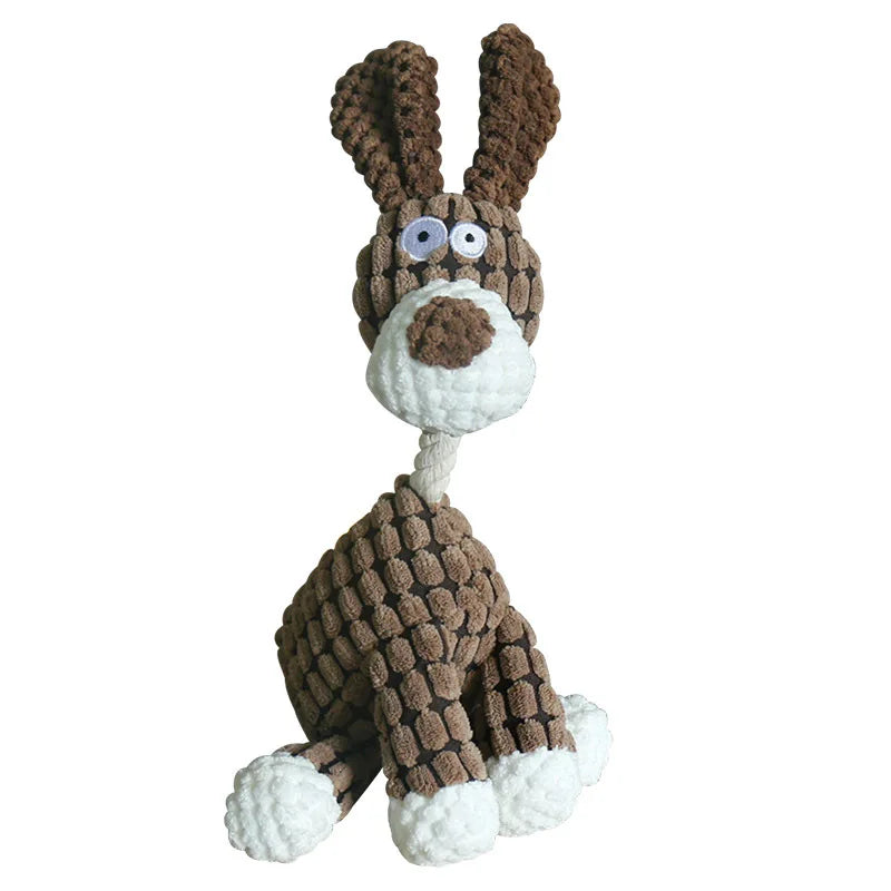Donkey Shape Squeaky Plush Chew Toy for Dogs and Puppies