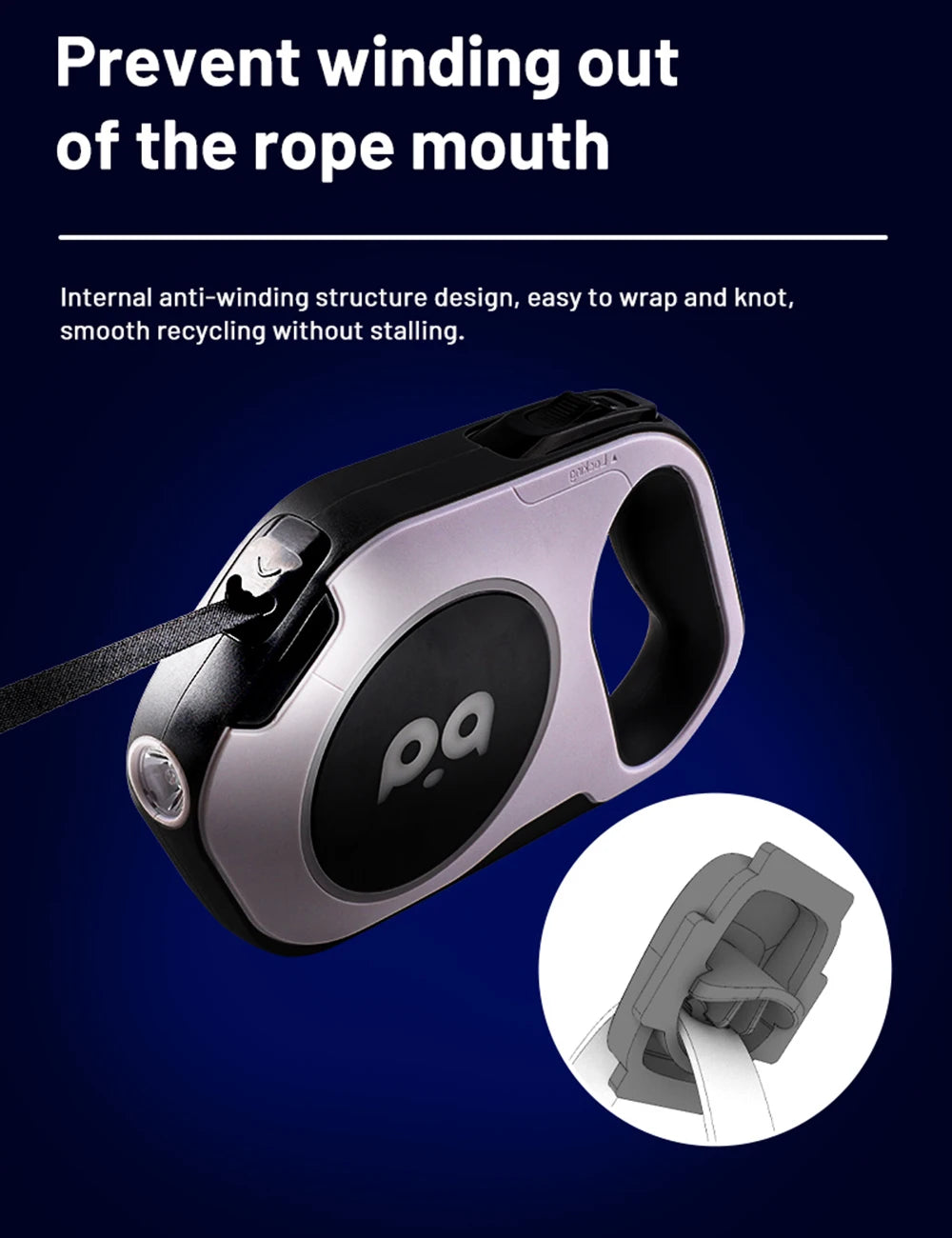 LED Retractable Dog Leash | 5M Rechargeable Light-Up Leash
