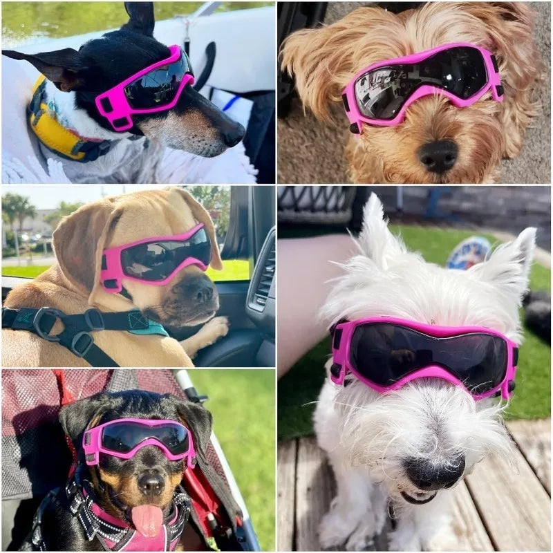 UV-Protective Dog Sunglasses – Windproof Anti-Fog Goggles for Outdoor Travel