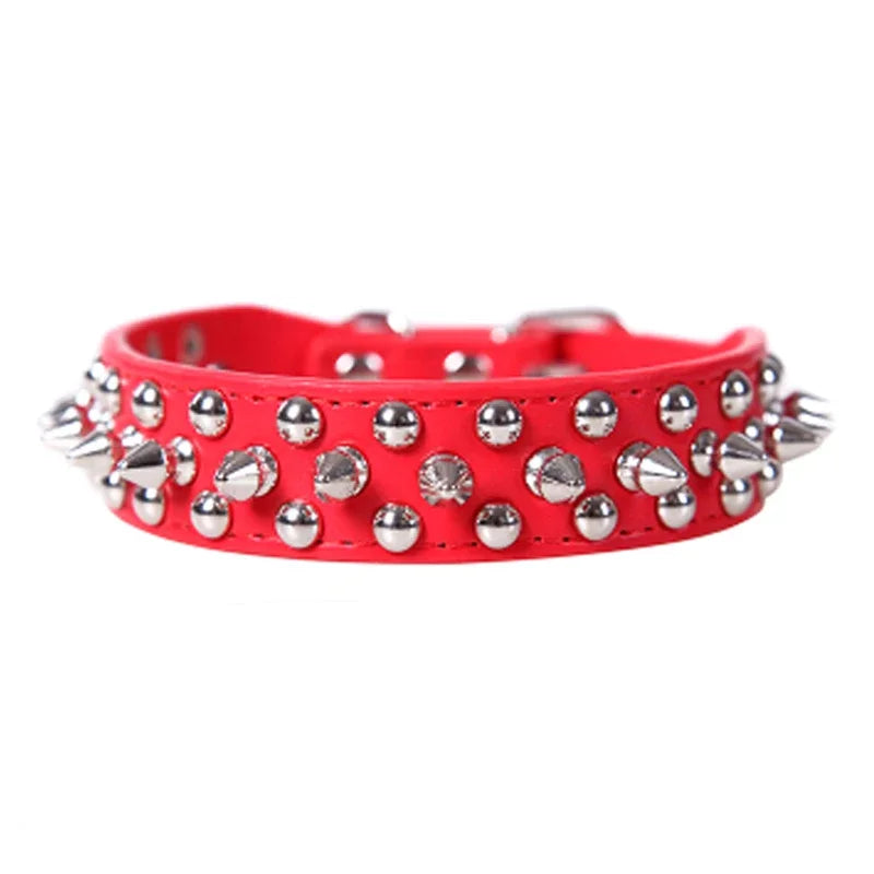 PU Leather Punk Rivet Spiked Collar for Small Dogs & Cats