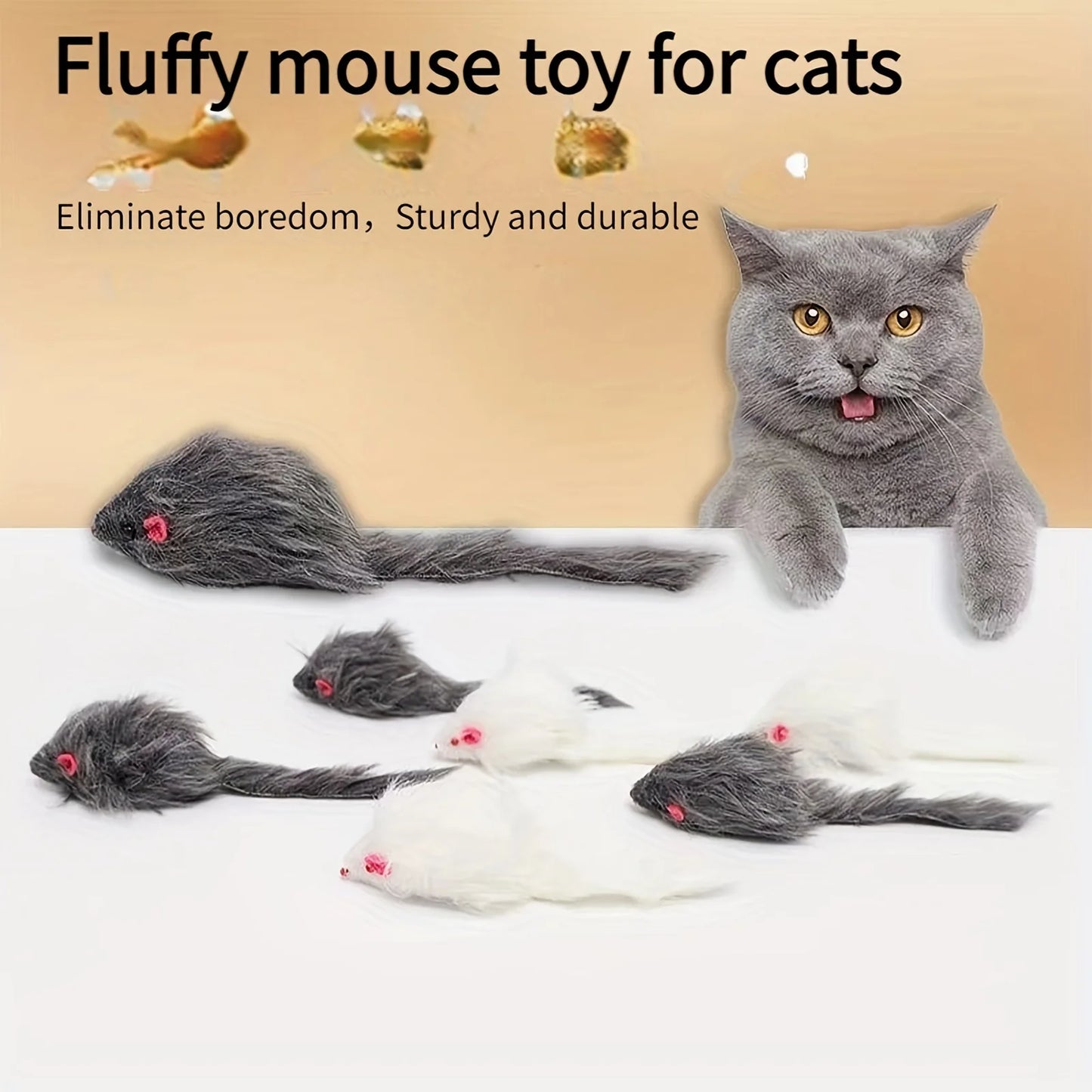 Jouets en peluche pour chats avec clochette - Lot multiple