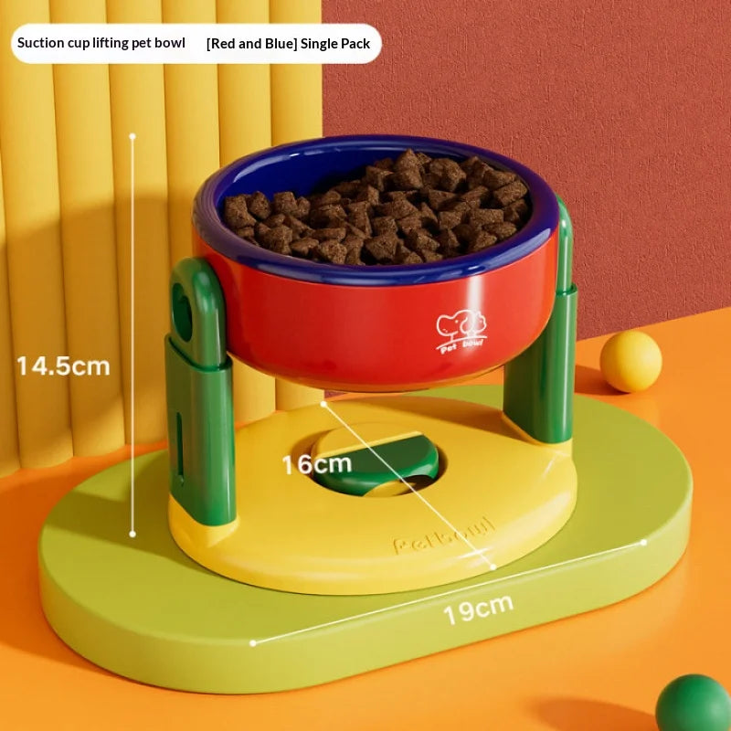 Height-Adjustable Anti-Tip Pet Bowl – For Cats & Dogs