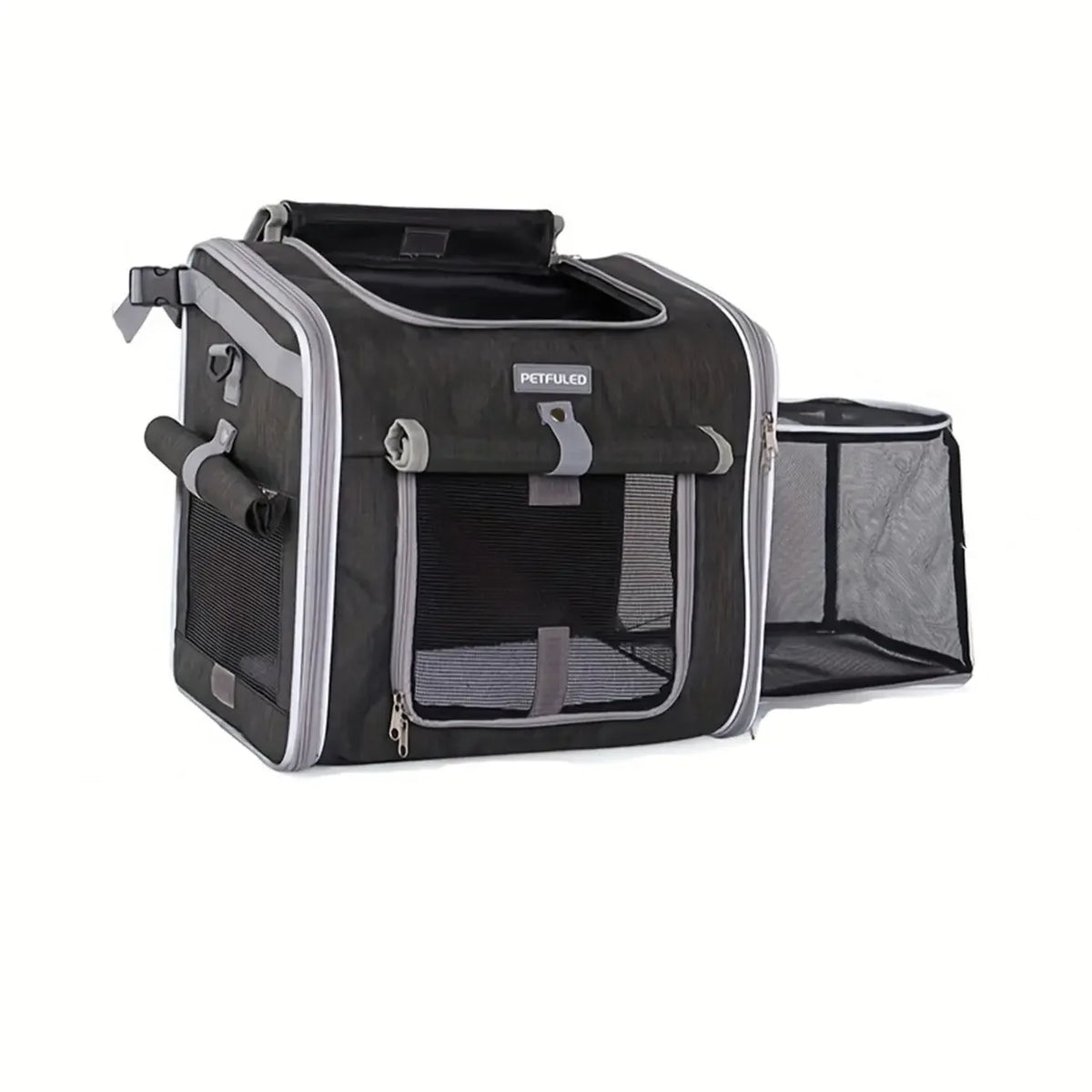 Expandable Pet Travel Carrier with Mesh Windows