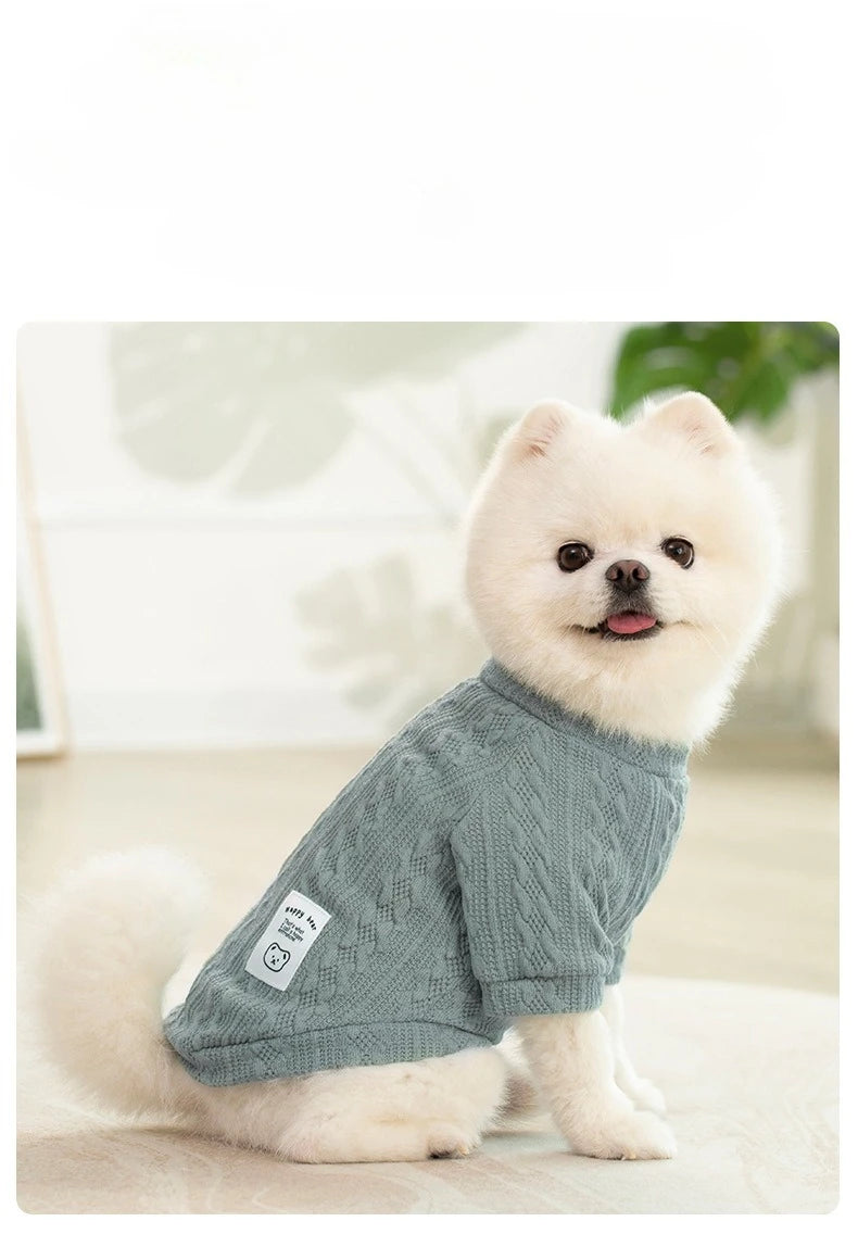 Knitted Dog Sweater for Autumn and Winter